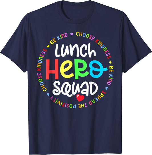Lunch Hero Squad Funny Lunch Lady School Cafeteria Worker T-Shirt - T-Shirt | Navy