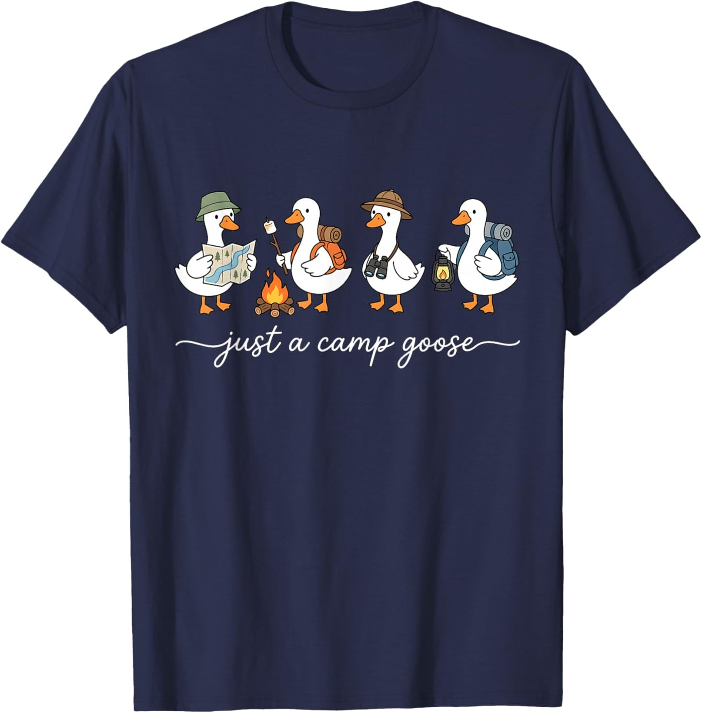 Silly Goose Camping Adventure Funny Outdoor Lover T-Shirt - T-Shirt | Navy