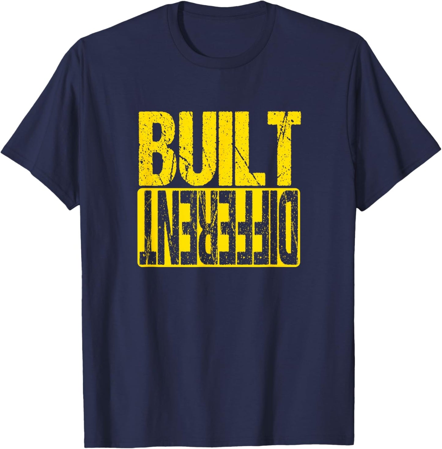 University Varsity-Gold Built Different Varsity-Gold T-Shirt - T-Shirt | Navy