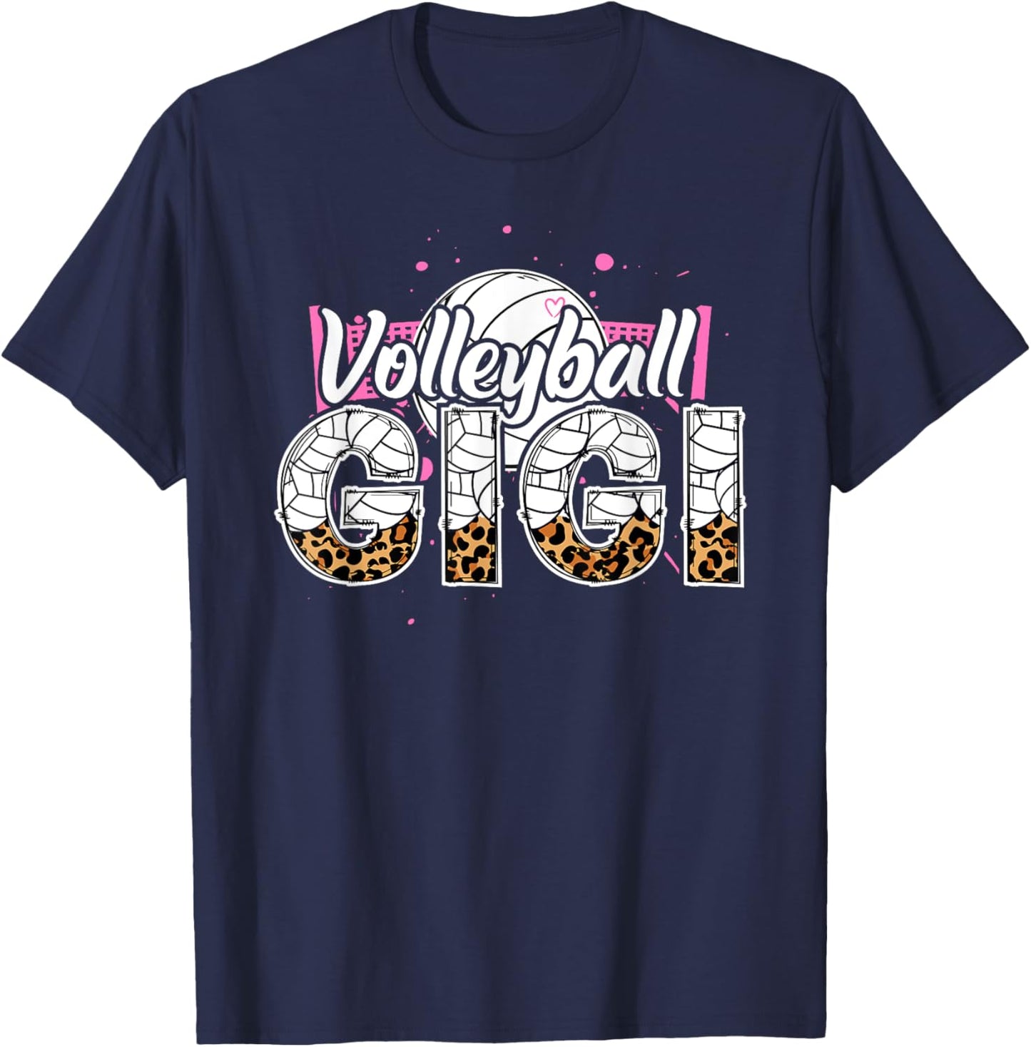 Volleyball Gigi Leopard Gigi Of A Volleyball Player Gigi T-Shirt - T-Shirt | Navy
