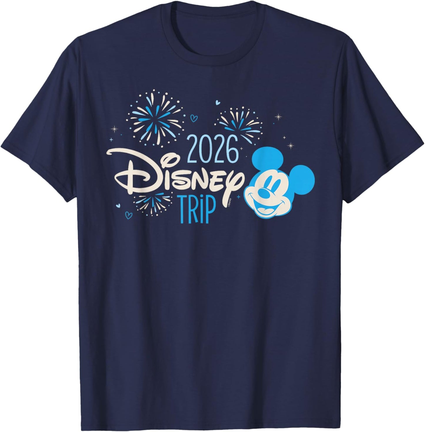 Disney Mickey Mouse & Fireworks 2026 Disney Trip Vacation T-Shirt - T-Shirt | Navy