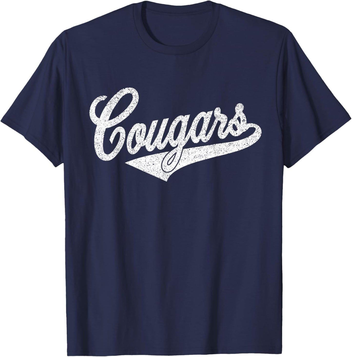 Cougars Vintage Mountain Lion Pride Team T-Shirt - T-Shirt | Navy