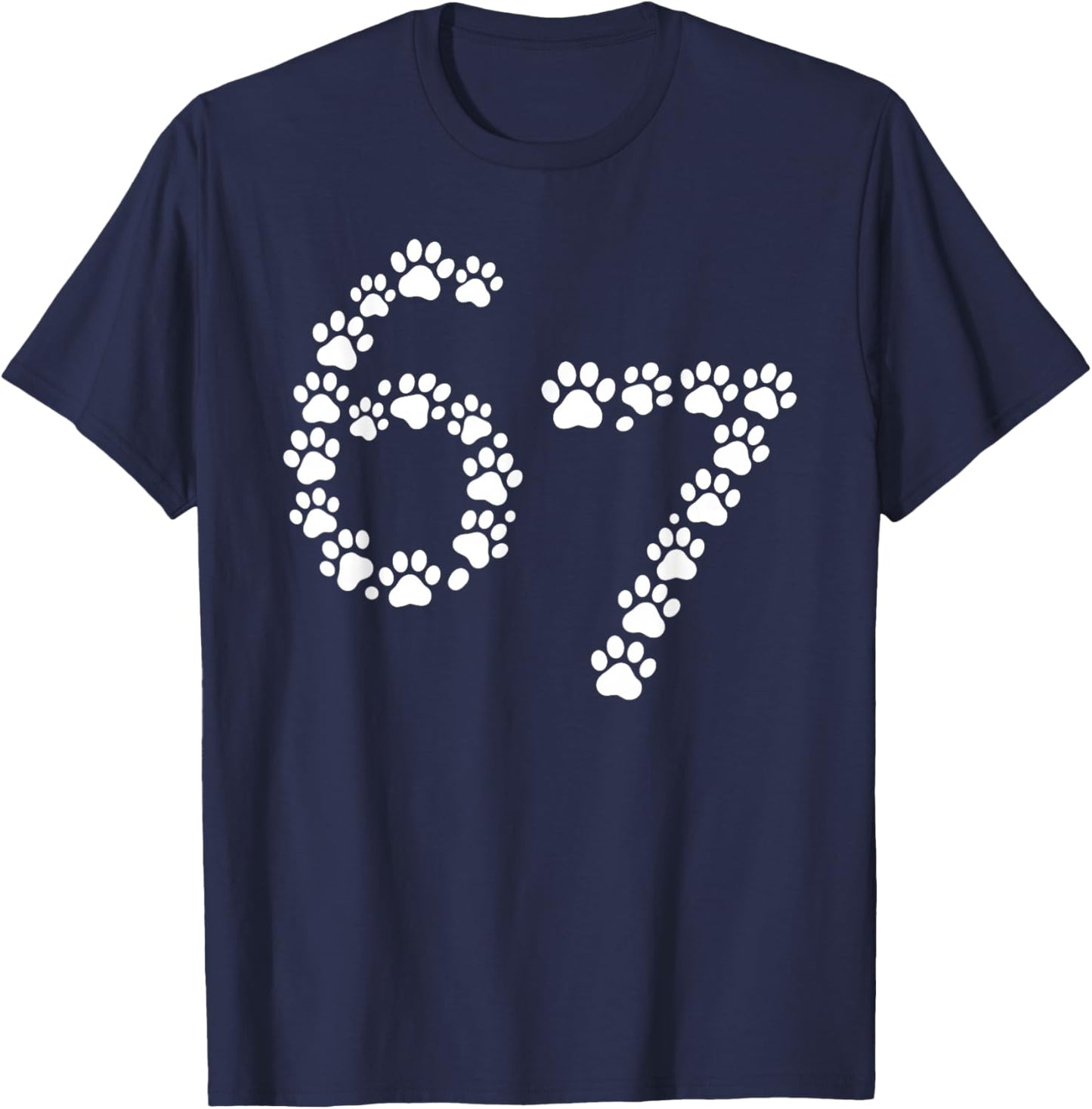 Funny Dog Shirts 6 7 Meme Dog Paws T-Shirt - T-Shirt | Navy
