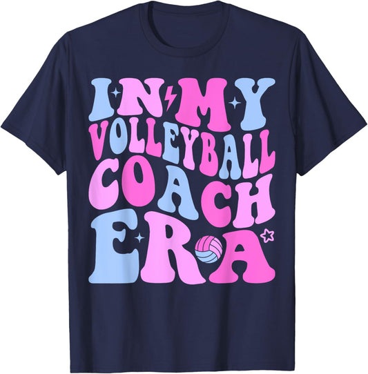 In My Volleyball Coach Era Volleyball Lover Coach Sports T-Shirt - T-Shirt | Navy