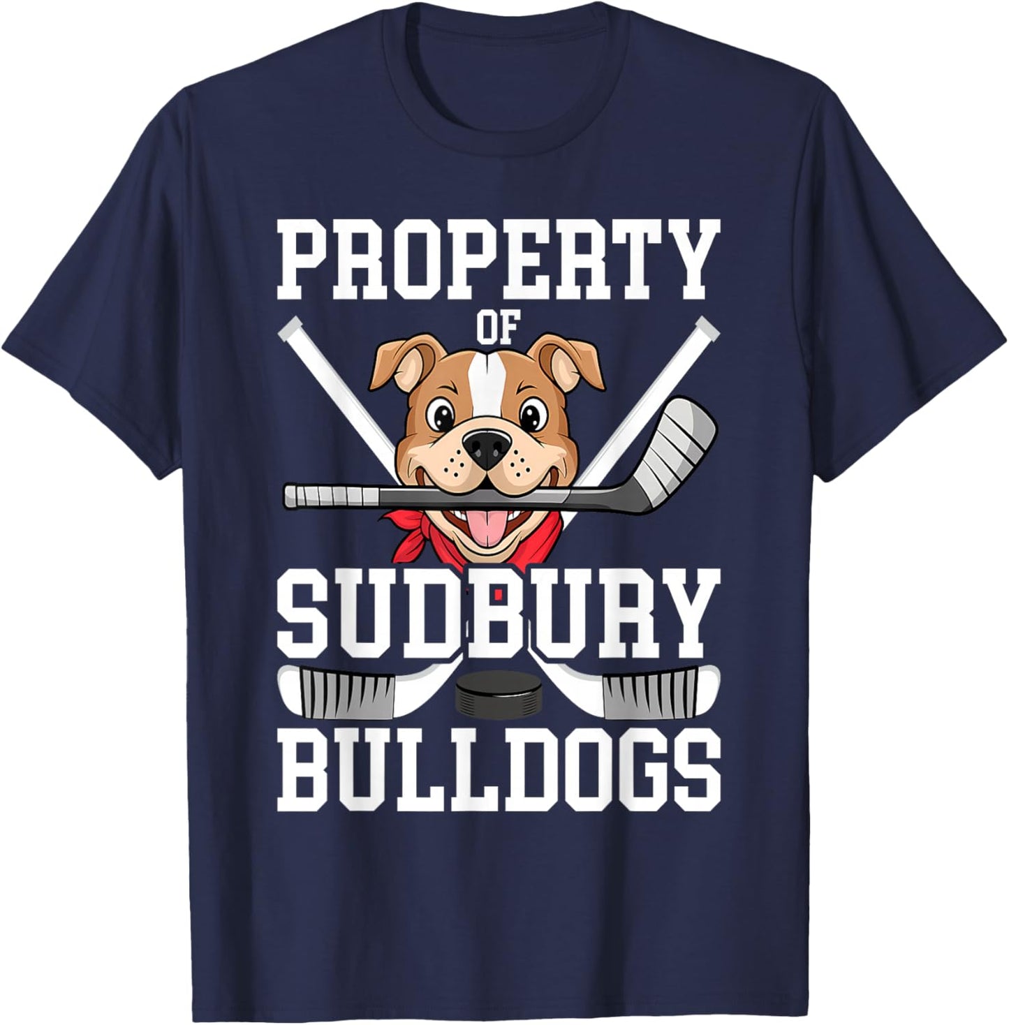 Men Women Property of Sudbury Bulldog Funny T-Shirt - T-Shirt | Navy
