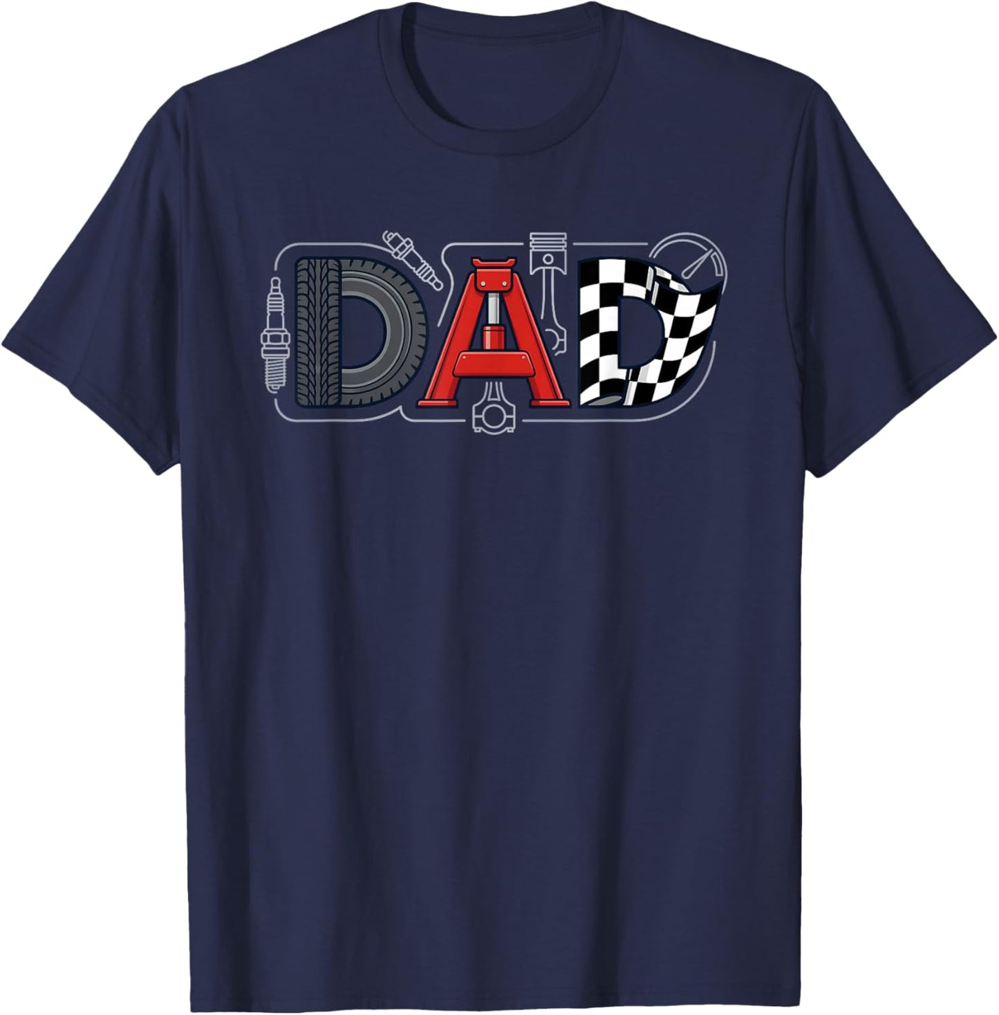 Mechanic Dad Racing Enthusiast Father Father's Day Birthday T-Shirt - T-Shirt | Navy