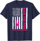 Back The Pink Ribbon USA Flag Breast Cancer Awareness T-Shirt - T-Shirt | Navy