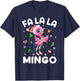 Fa La La Mingo Flamingo Christmas Santa Hat Xmas Pajamas T-Shirt - T-Shirt | Navy