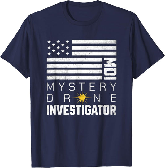 Mystery Drone Investigator NJ Drones T-Shirt - T-Shirt | Navy