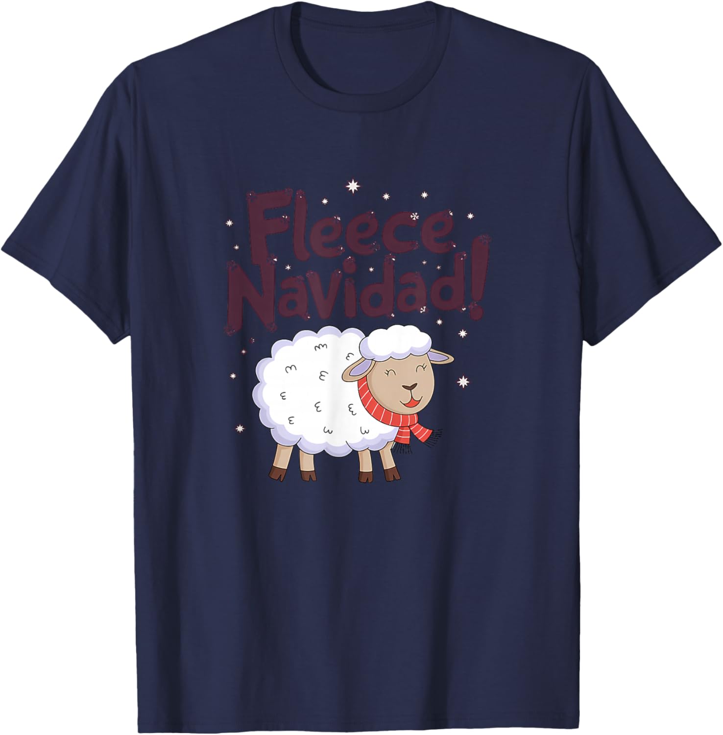 Fleece Navidad Funny Christmas Sheep Festive T-Shirt - T-Shirt | Navy