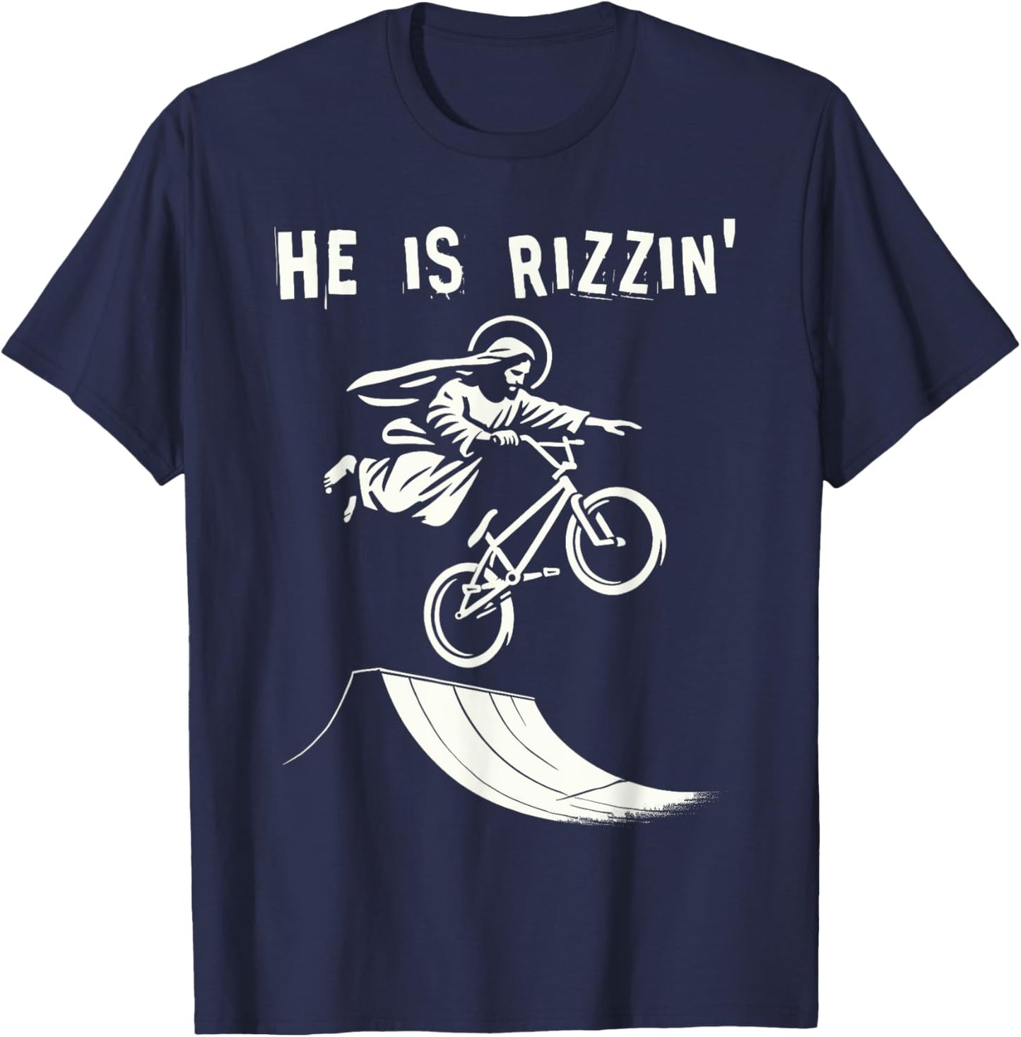 Bmx Jesus & bmx funny jesus christ christian bike ride kid T-Shirt - T-Shirt | Navy