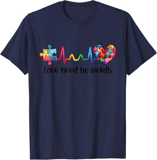 Autismus-Bewusstsein Neurodiversität Akzeptanz Autismus Papa Mama T-Shirt - T-Shirt | Navy