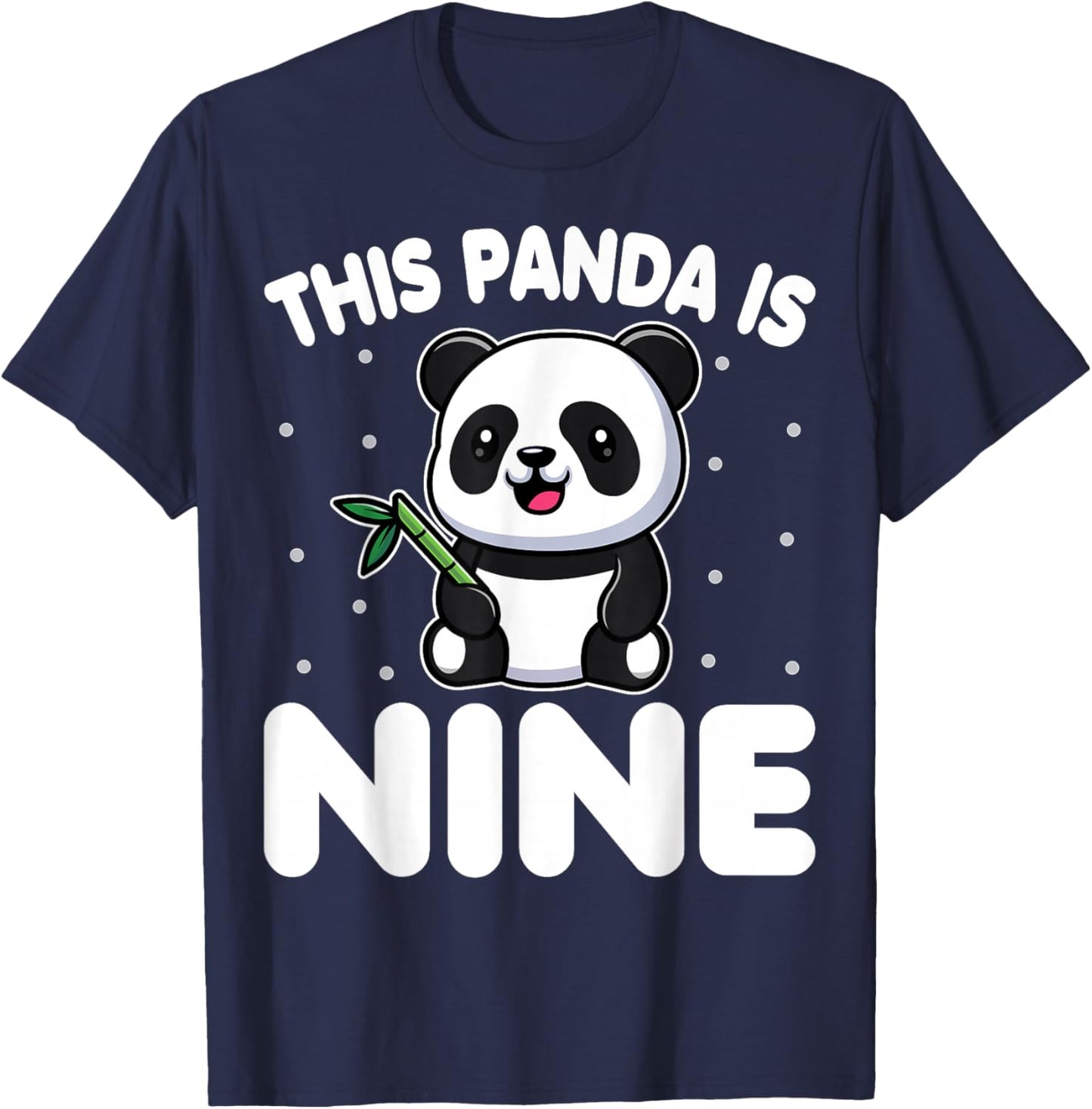 This Panda Is Nine 9th Birthday Party 9 Years Old Boys Girls T-Shirt - T-Shirt | Navy