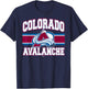 Colorado Avalanche Stripe Black Officially Licensed T-Shirt - T-Shirt | Navy
