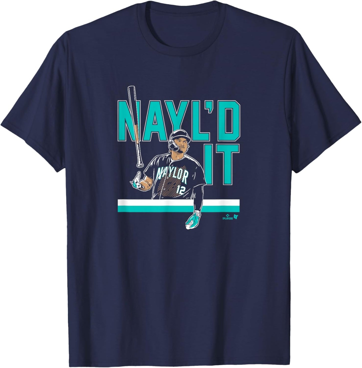 Josh Naylor - Nayl'd It Bat Flip - Seattle Baseball T-Shirt - T-Shirt | Navy