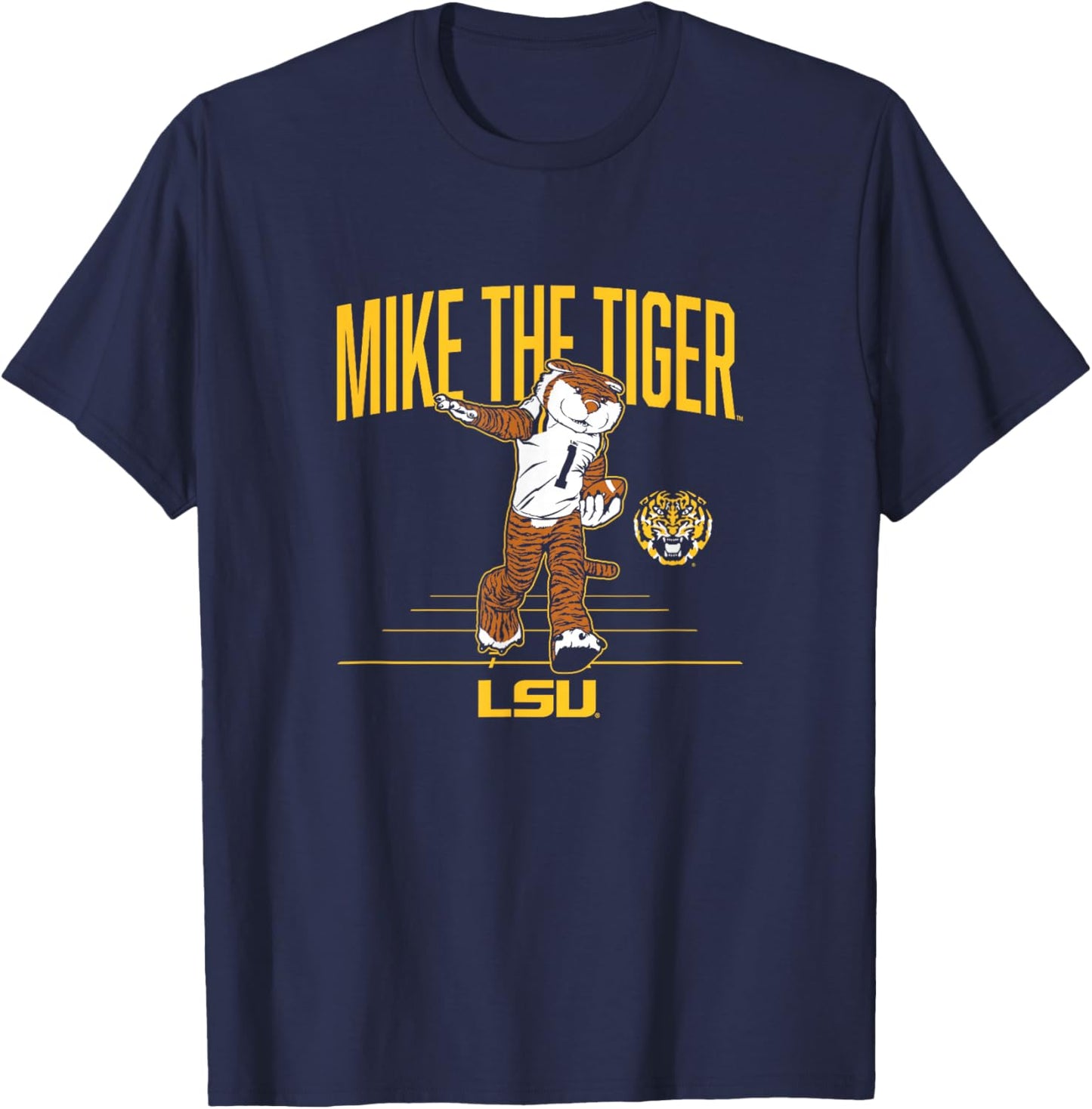 LSU Tigers Football: Mike the Tiger Mascot T-Shirt - T-Shirt | Navy