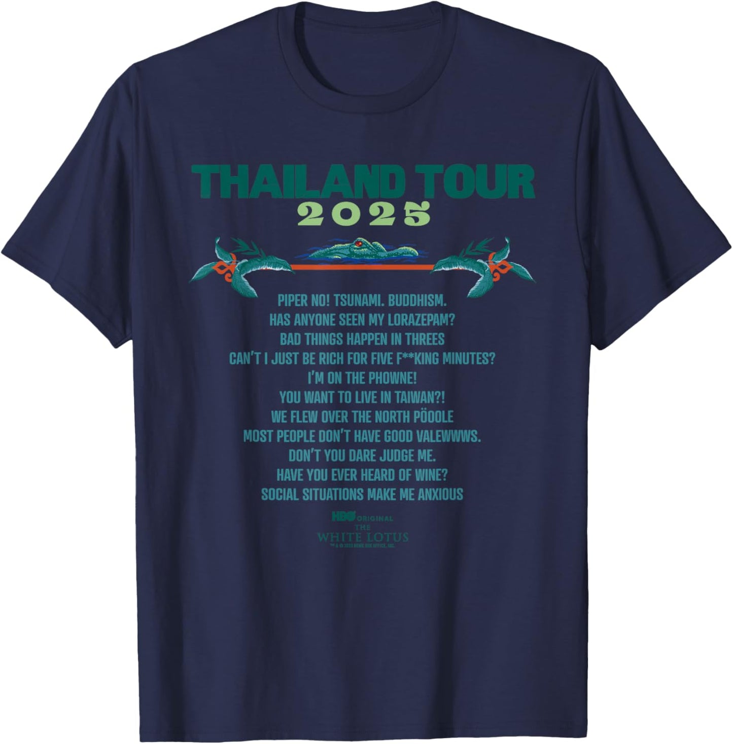The White Lotus Thailand Quote Tour Officially Licensed T-Shirt - T-Shirt | Navy