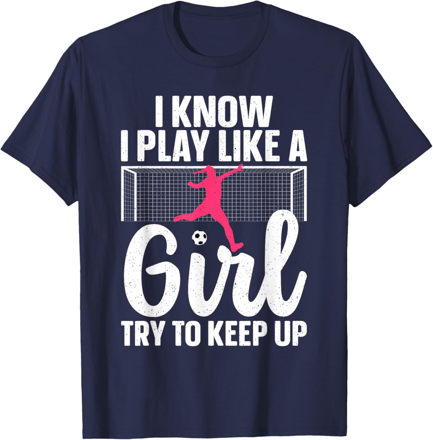 Funny Soccer Art Girls Soccer Player Soccer Lover T-Shirt - T-Shirt | Navy