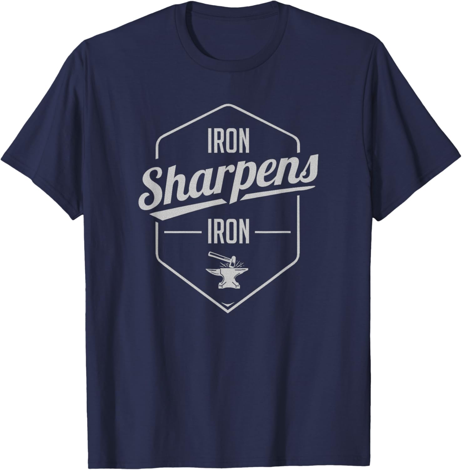 Iron Sharpens Iron Gym Christian Faith Pump Cover T-Shirt - T-Shirt | Navy