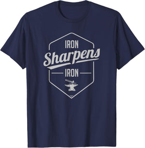 Iron Sharpens Iron Gym Christian Faith Pump Cover T-Shirt - T-Shirt | Navy