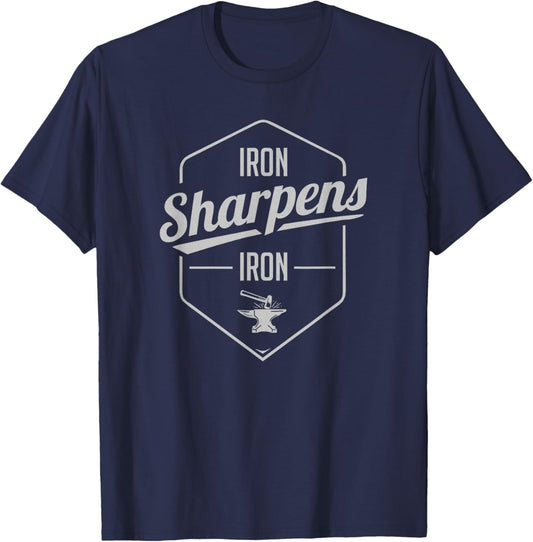 Iron Sharpens Iron Gym Christian Faith Pump Cover T-Shirt - T-Shirt | Navy