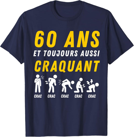 Gift Humour 60th Anniv 1966 Birthday 60 Years Man T-Shirt - T-Shirt | Navy