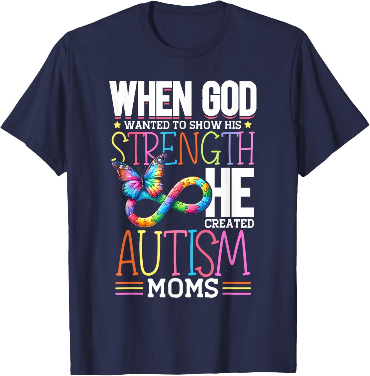Autism Awareness Month & Mom Acceptance Autism T-Shirt - T-Shirt | Navy