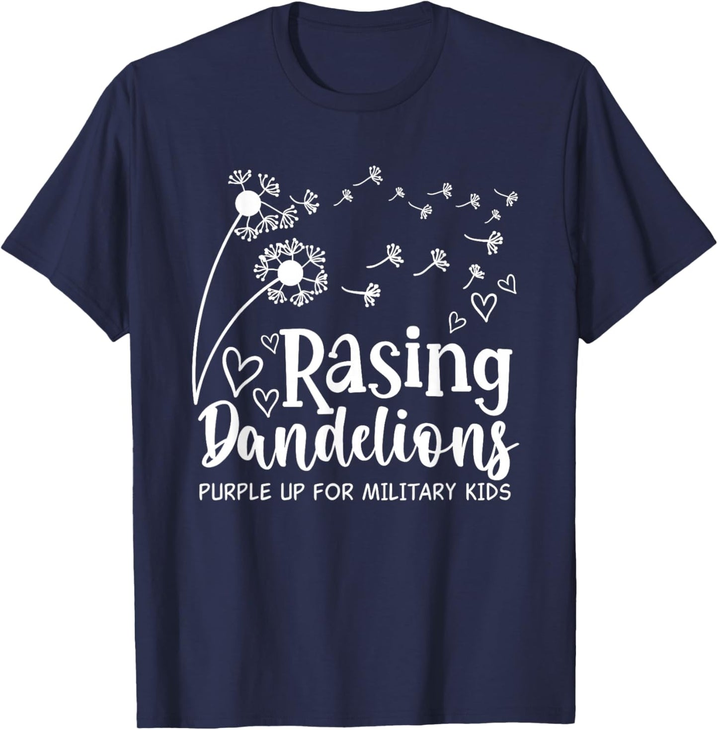 Raising Dandelions Purple Up For Military Child Month Women T-Shirt - T-Shirt | Navy