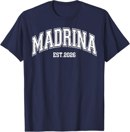 Madrina Proposal Est 2026 Godmother Spanish Matching Couple T-Shirt - T-Shirt | Navy