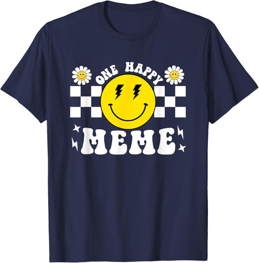 One Happy Dude Meme 1st Birthday Family Matching T-Shirt - T-Shirt | Navy