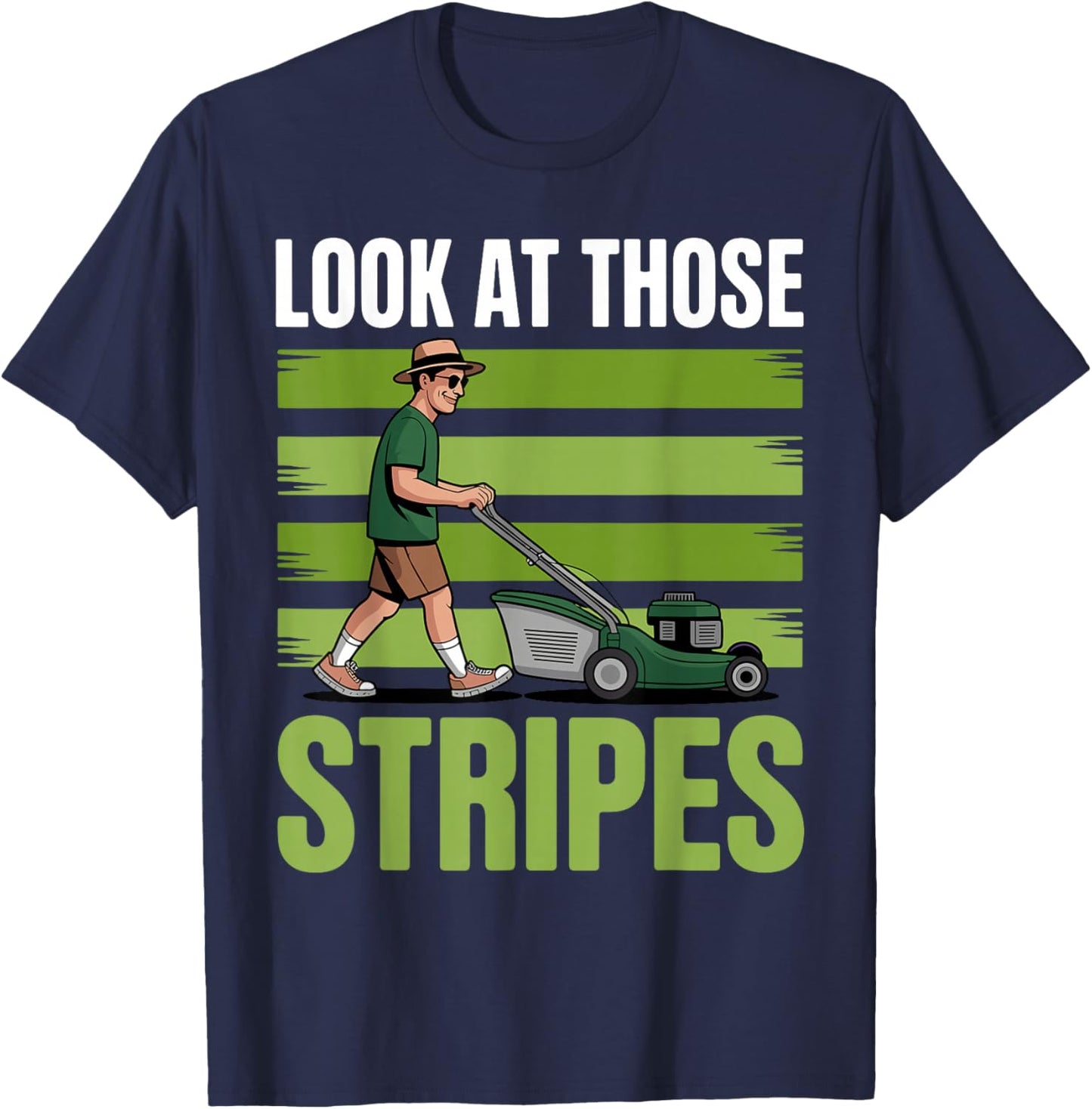 Funny Lawn Mower Art Women Lawn Mowing Landscaper T-Shirt - T-Shirt | Navy