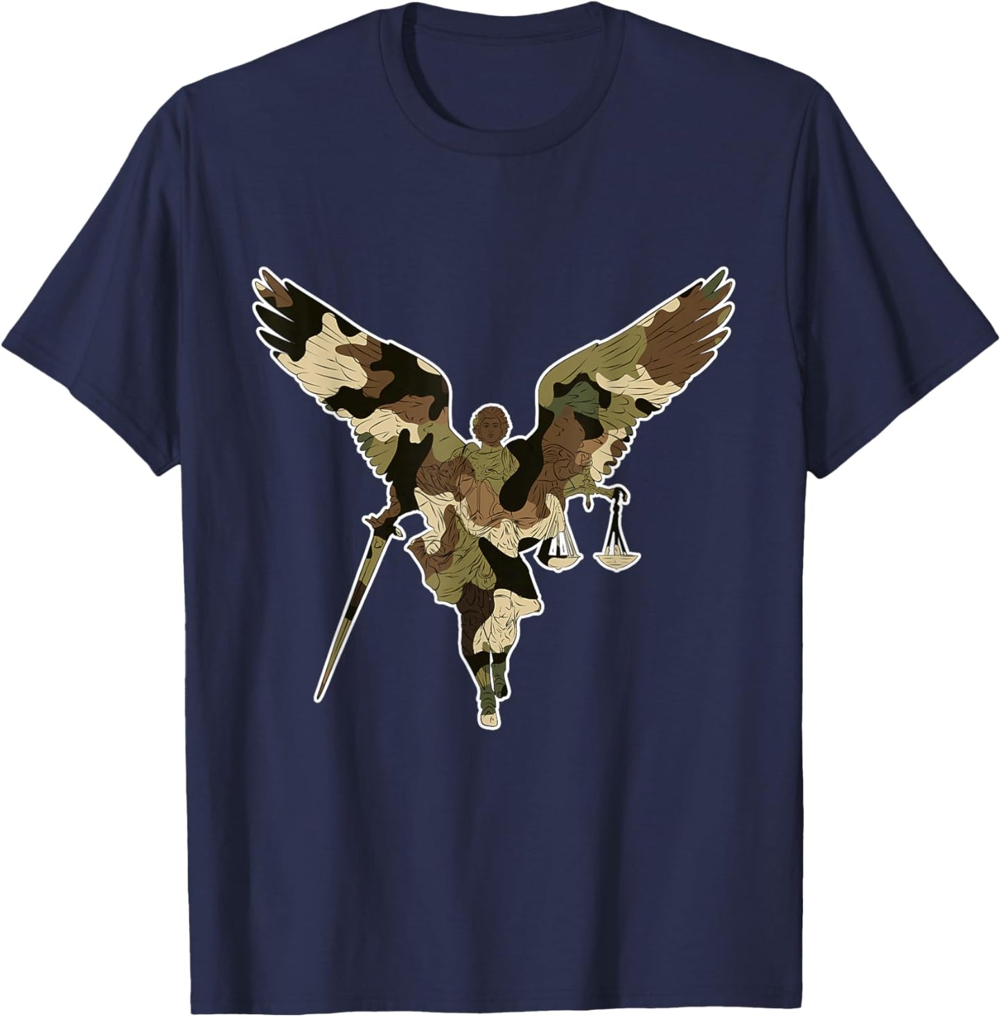 St Michael the archangel warrior of justice. Christian faith T-Shirt - T-Shirt | Navy