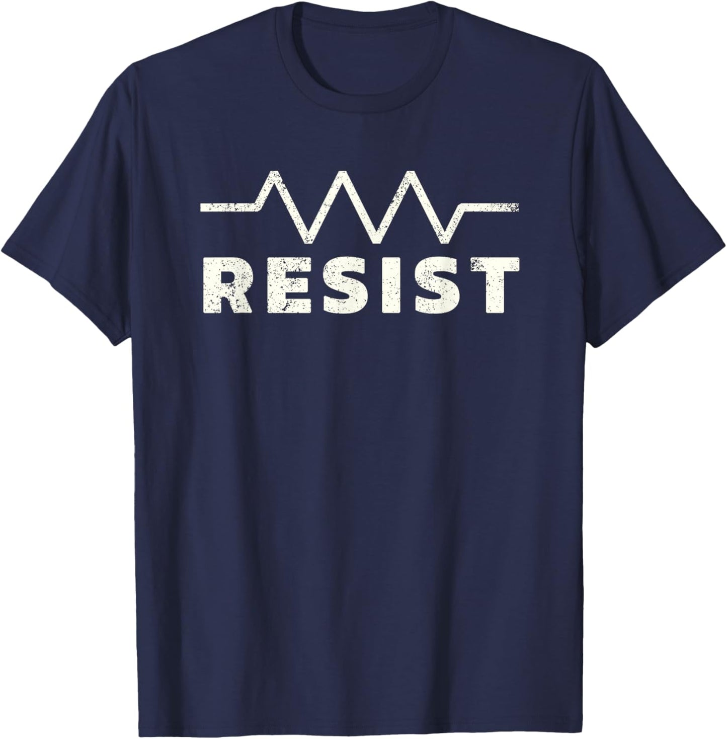 Resistor Symbol Resist Funny Electrical Engineering T-Shirt - T-Shirt | Navy