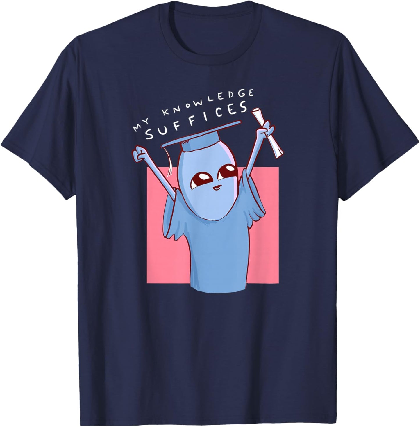 Threadless Nathan W. Pyle My Knowledge Suffices Graphic T-Shirt - T-Shirt | Navy
