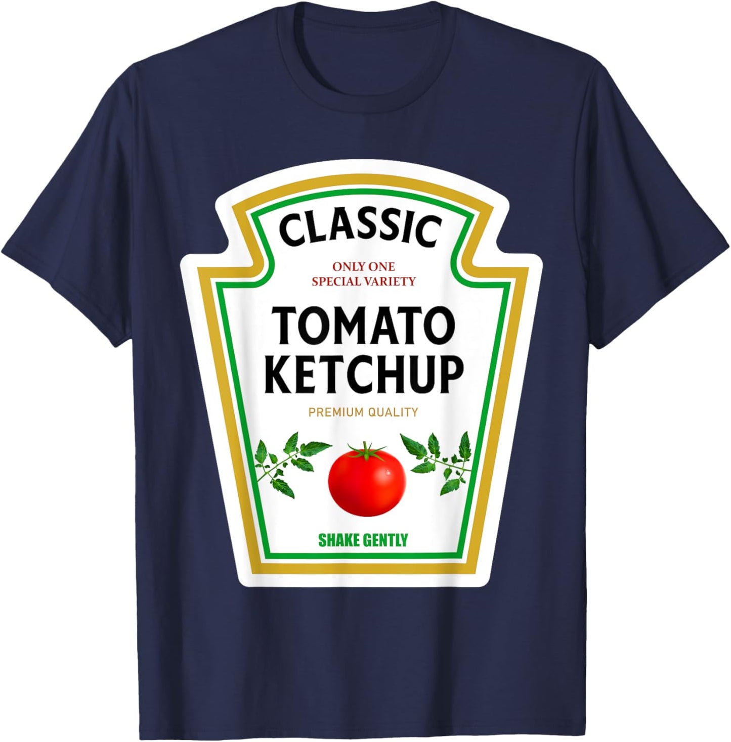 Ketchup Halloween 2024 Costume Matching Mustard Condiments T-Shirt - T-Shirt | Navy
