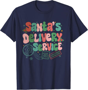 Santa's Favorite Delivery Service Labor Delivery Nurse Xmas T-Shirt - T-Shirt | Navy