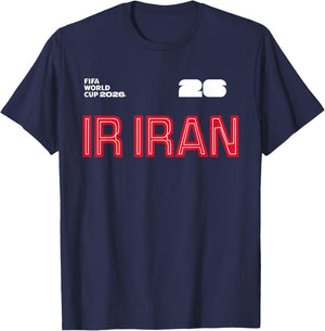 FIFA World CUP26 IR Iran Outline Graphic T-Shirt - T-Shirt | Navy