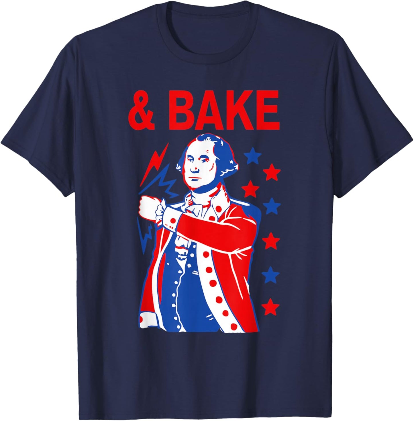 Funny Shake and Bake 4th of July Couple Matching & Bake T-Shirt - T-Shirt | Navy