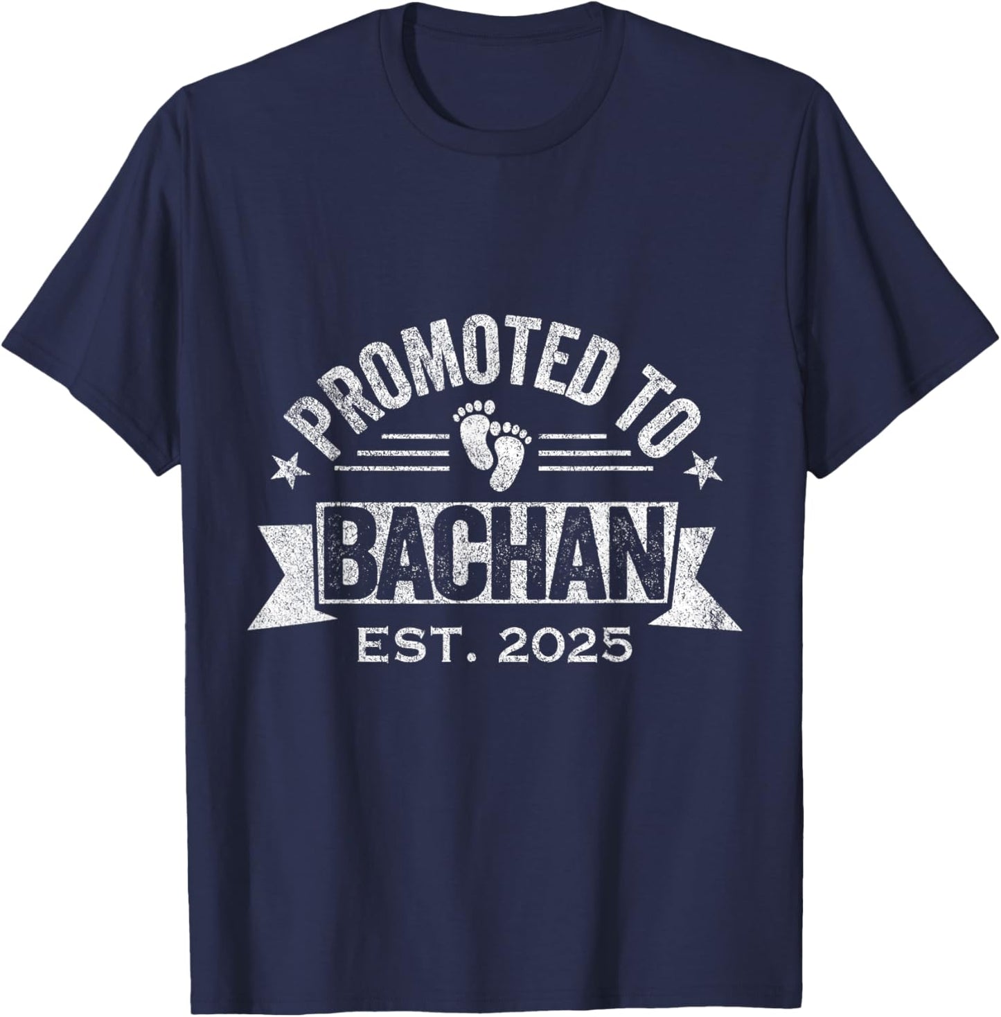 Promoted To Bachan Est. 2025 Japanese Grandma T-Shirt - T-Shirt | Navy