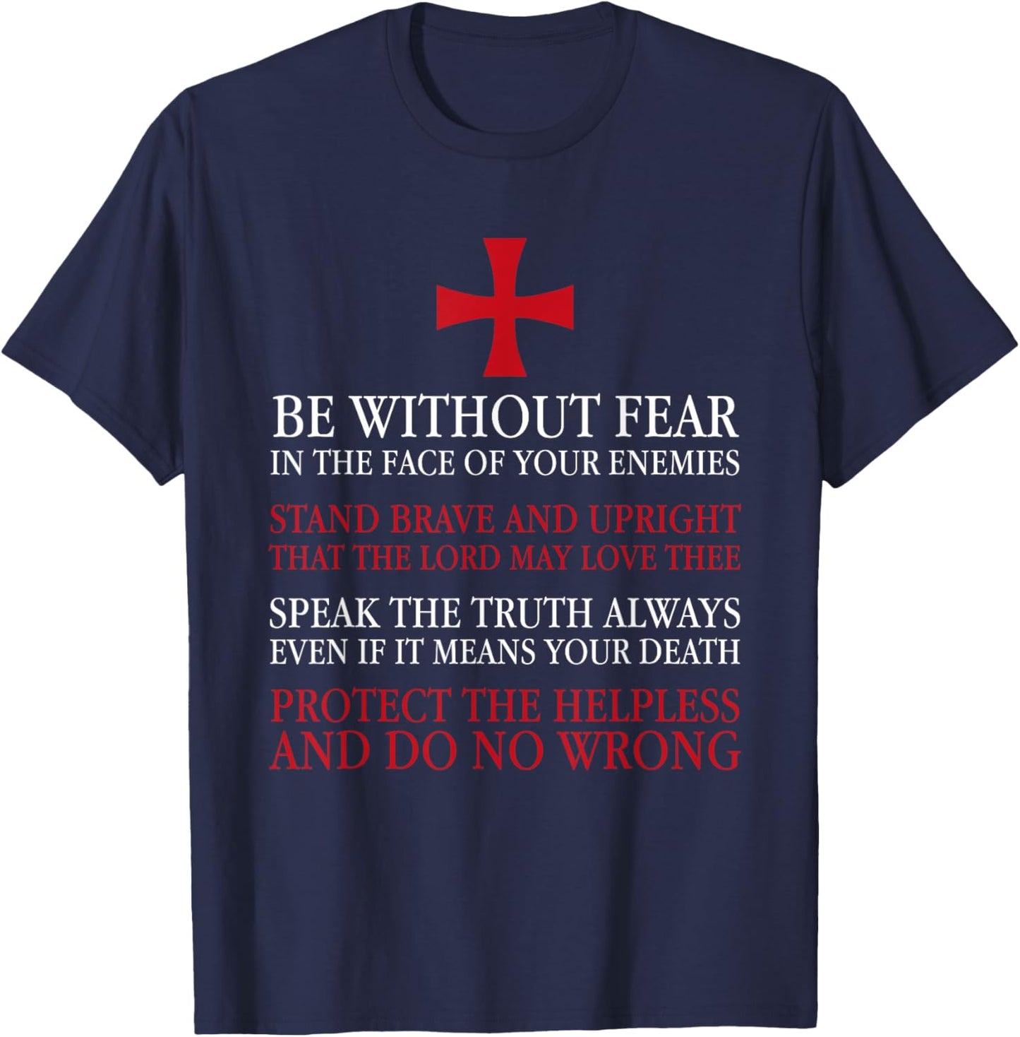 Crusader Knight Knights Templar Cod Ren Faire T-Shirt - T-Shirt | Navy