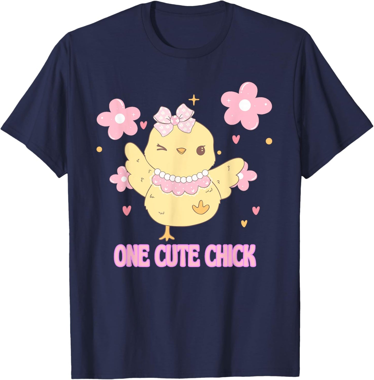 One Cute Chick - Funny Easter Chick for Kids T-Shirt - T-Shirt | Navy