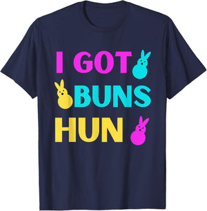 Funny Easter - I Got Buns Marshmallow Candy Bunnies T-Shirt - T-Shirt | Navy