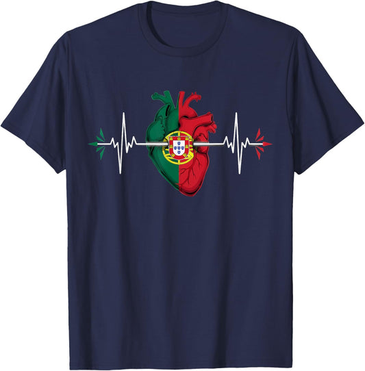 Portugal Flag Portuguese Roots Portuguese Pride Portugal T-Shirt - T-Shirt | Navy