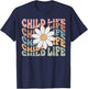 Women Groovy Child Life Daisy Flower Child Life Specialist T-Shirt - T-Shirt | Navy