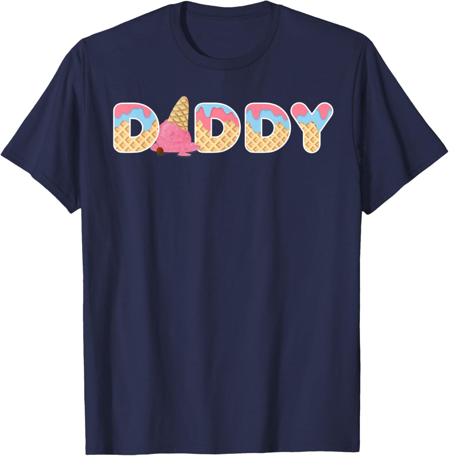 Ice Cream Daddy 1st Birthday Matching Family T-Shirt - T-Shirt | Navy