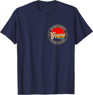 Grumps The Man The Myth The Bad Influence Vintage Retro T-Shirt - T-Shirt | Navy