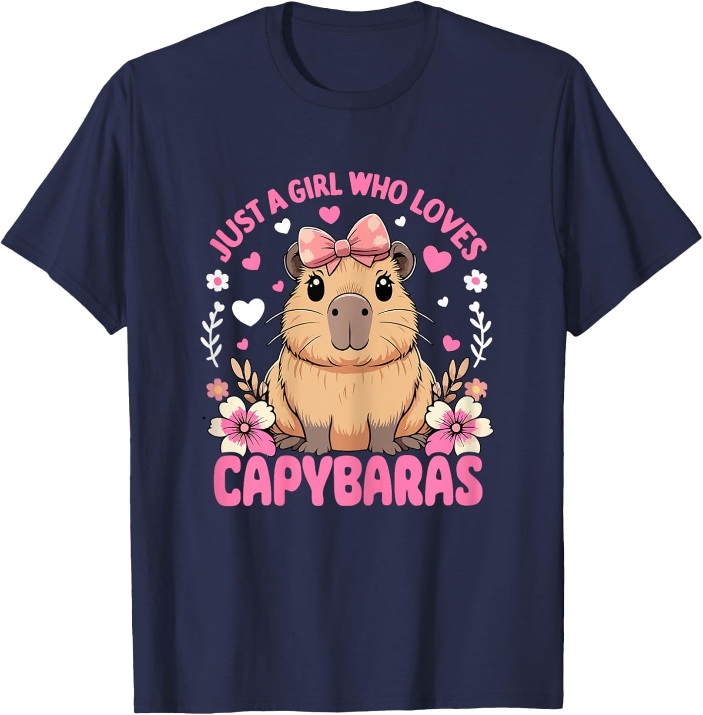 Just a Girl Who Loves Capybaras Graphic T-Shirt - T-Shirt | Navy