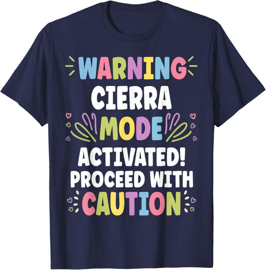 CIERRA Personalized Name Funny Cute Custom CIERRA Name T-Shirt - T-Shirt | Navy