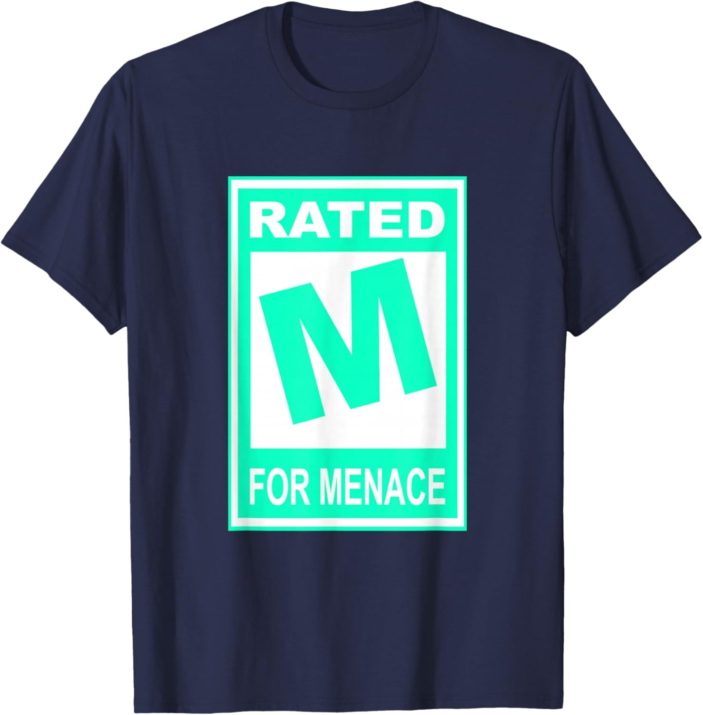 Light Teal Aqua Color M for Menace Light Teal Aqua T-Shirt - T-Shirt | Navy