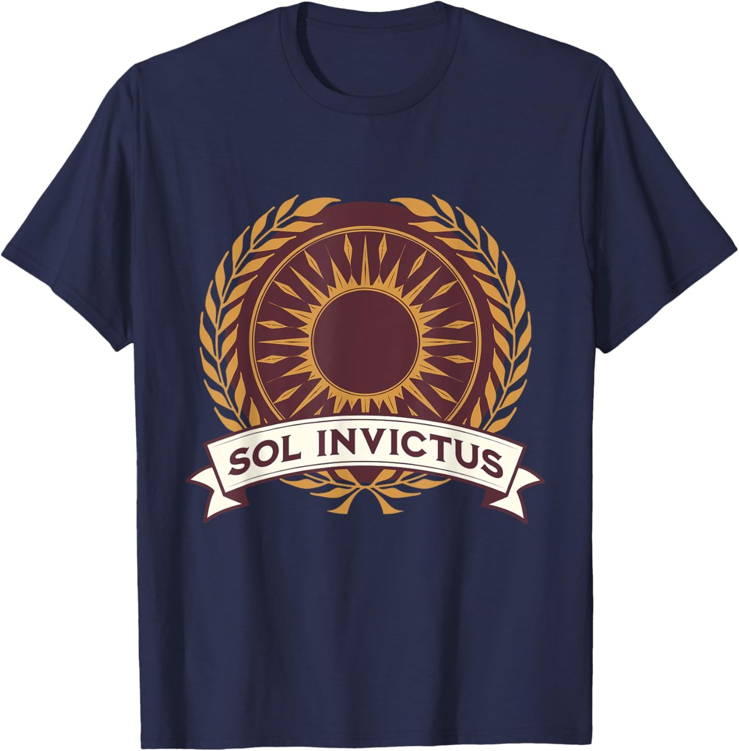Agema Apparel Sol Invictus Roman God of the Sun Roman Mythology , Small, Black T-Shirt - T-Shirt | Navy